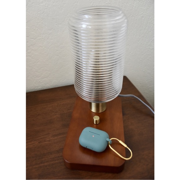 Isaac Adesso Table Lantern Lamp with Wireless Charging Base - Picture 3 of 4